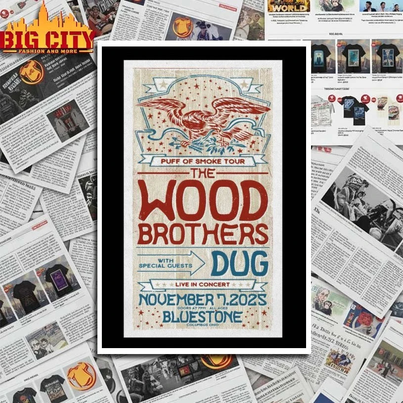The Wood Brothers Nov 7 2025 Columbus OH Poster shirt