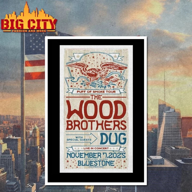 The Wood Brothers The Bluestone in Columbus OH Nov 7 2025 Poster shirt