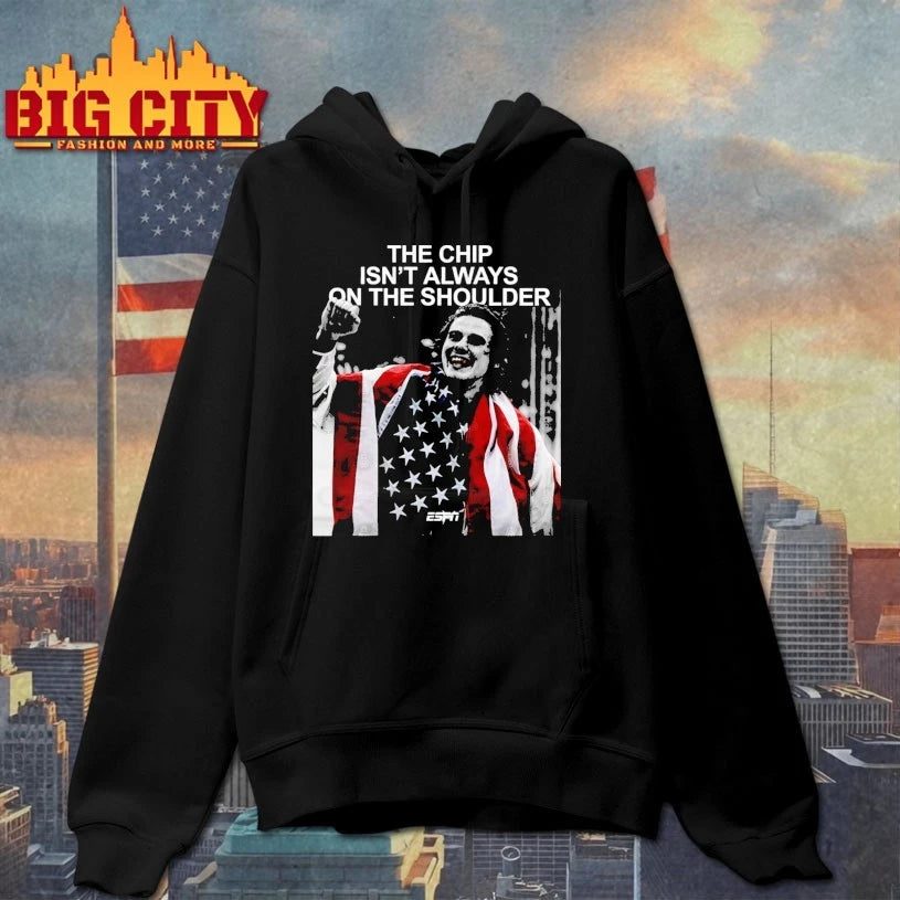 The chip isn’t always on the shoulder Jack Hughes Usa Hockey 2026 Olympics T-shirt