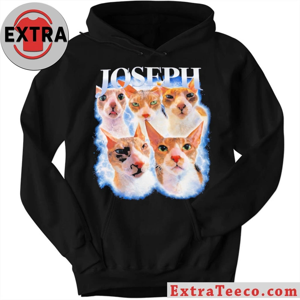 The shirt has a classic 90s design with a collage of kittens and the name JOSEPH
