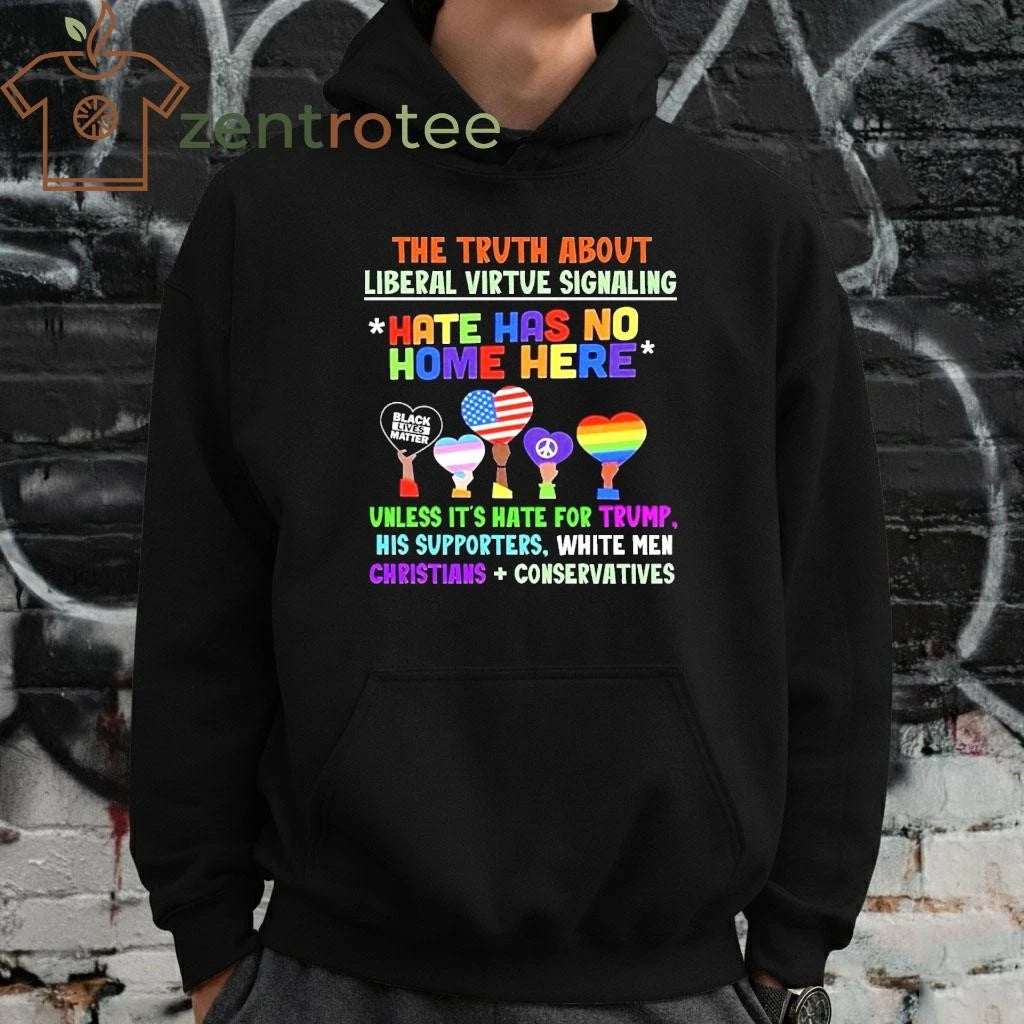 The truth about liberal virtue signaling hate has no home here tee