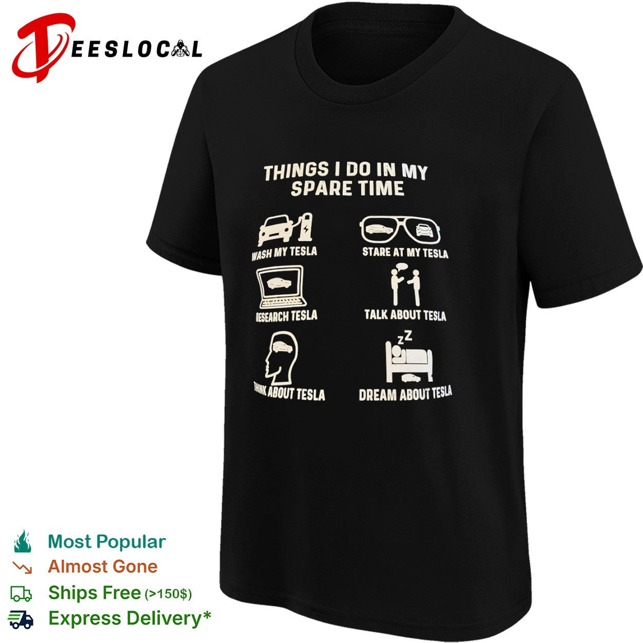 Things I do in my spare time Tesla hobbies shirt