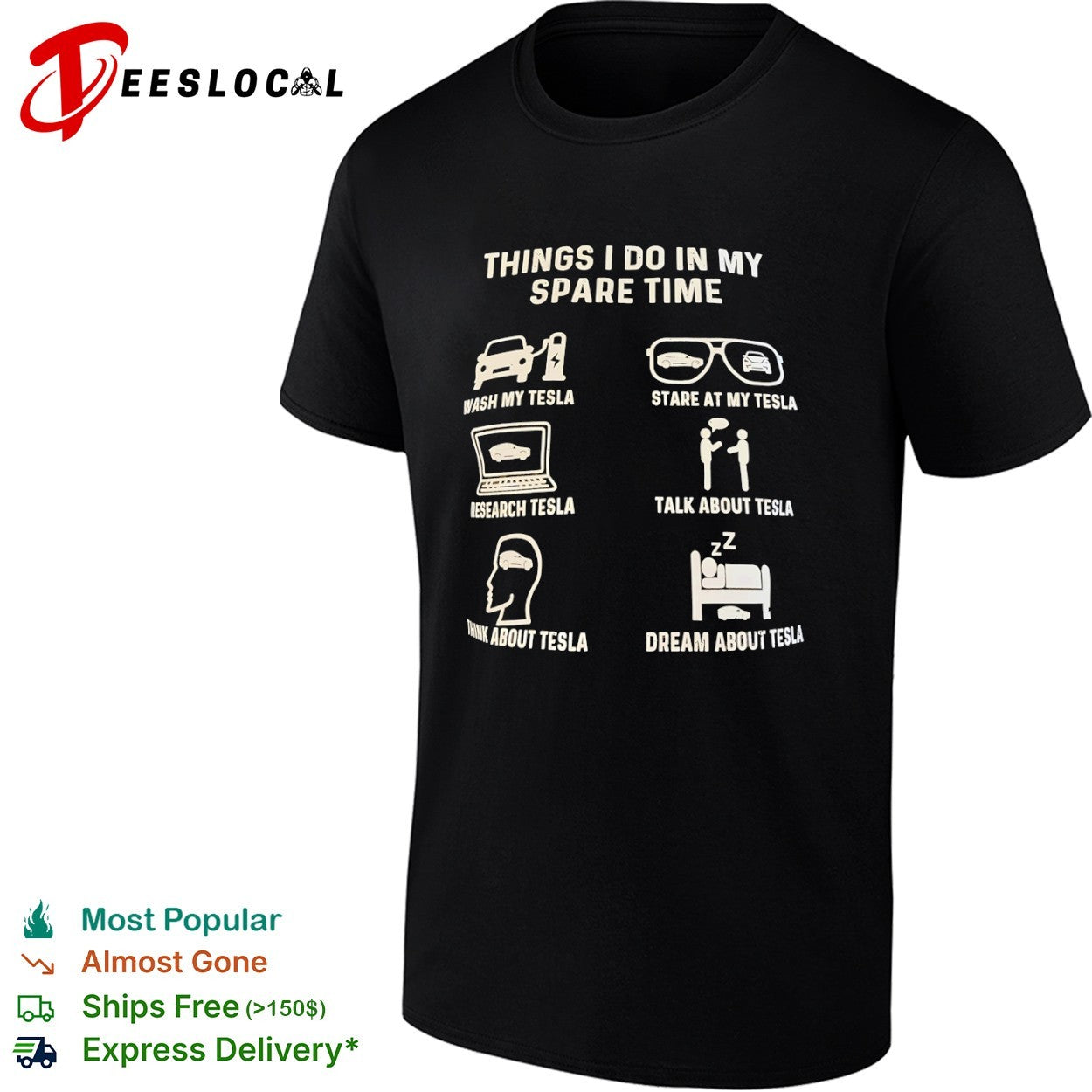 Things I do in my spare time Tesla hobbies shirt