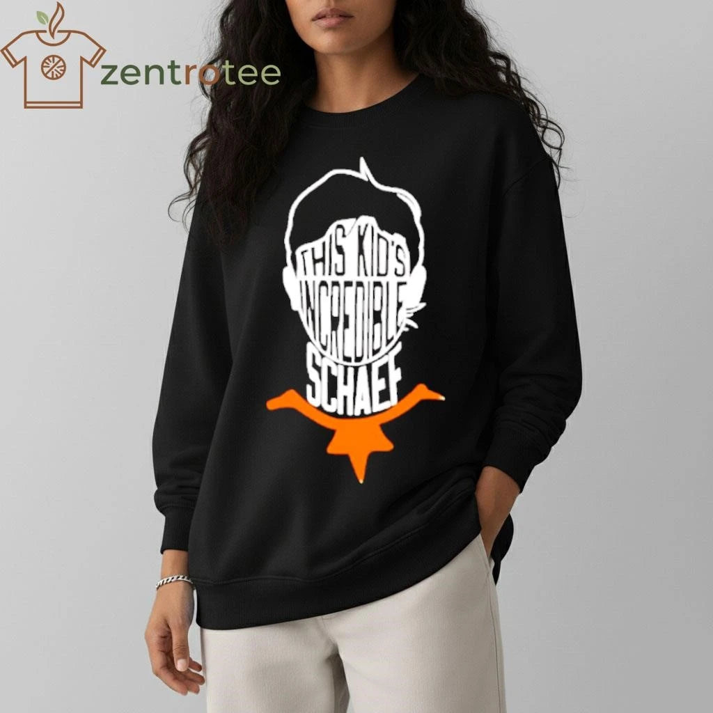 This Kids Incredible Schaef Texas Longhorns head tee