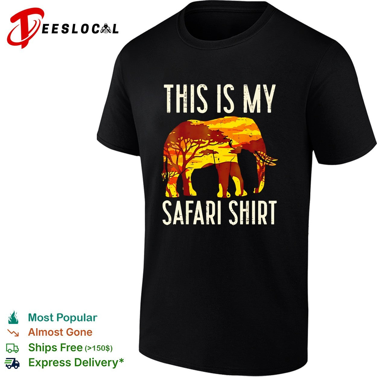 This is my safari shirt elephant Africa sunset silhouette art shirt