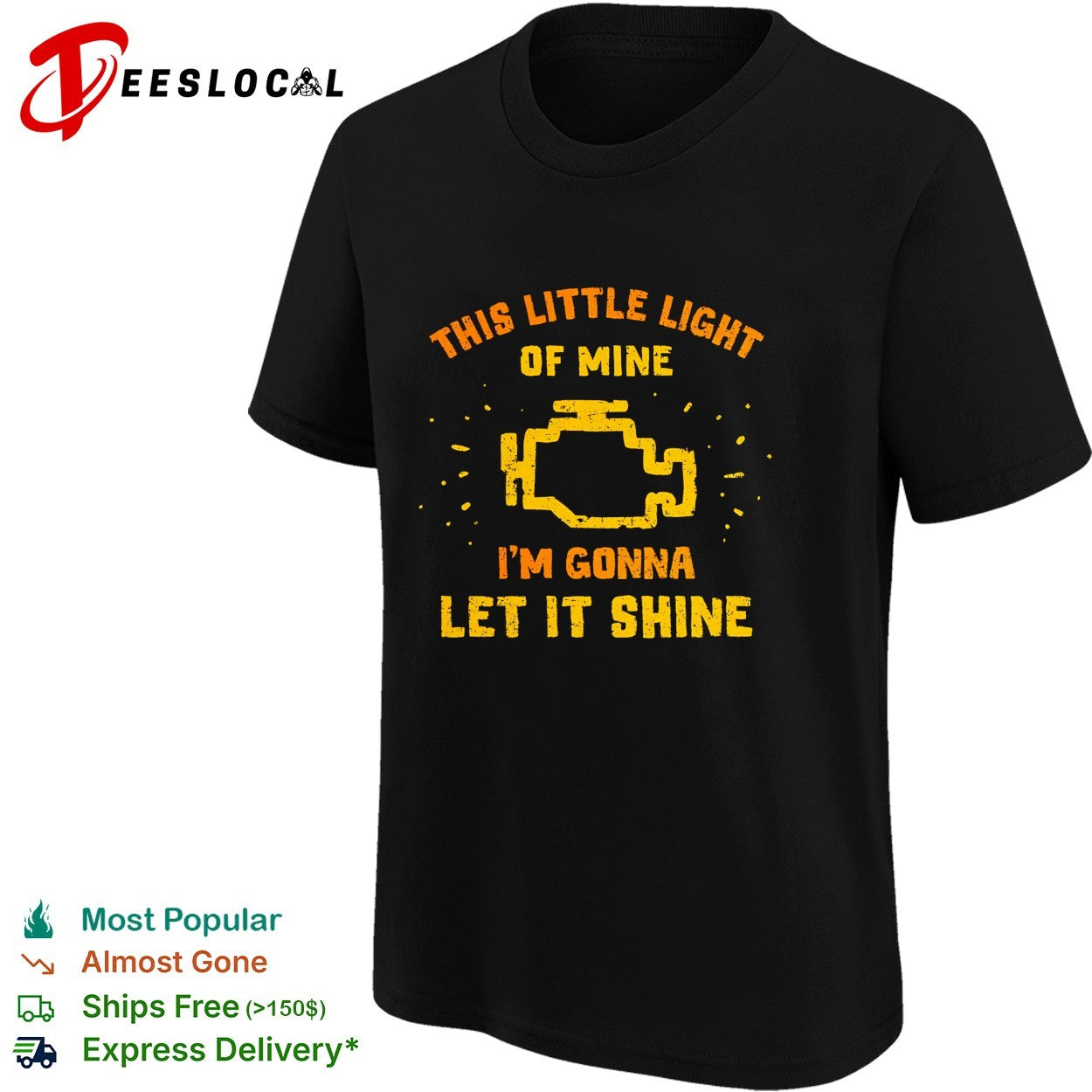 This little light of mine I’m gonna let it shine check engine mechanic humor shirt