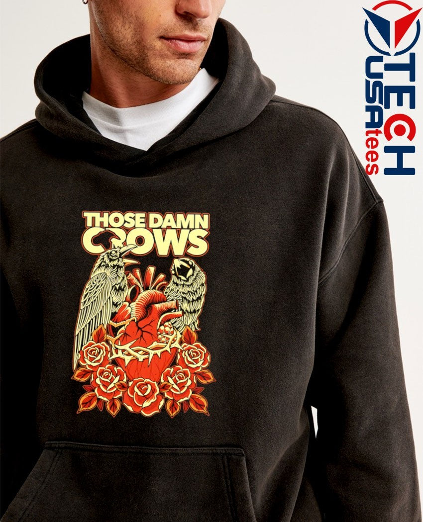 Those Damn Crows 2026 Valentine Heart and Roses Crow shirt
