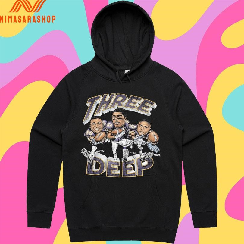 Three Deep Jake Reed, Randy Moss, Cris Carter Shirts