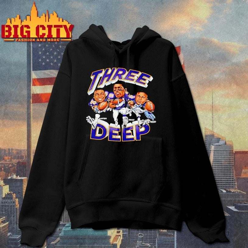 Three Deep Jake Reed Randy Moss Cris Carter Shirt