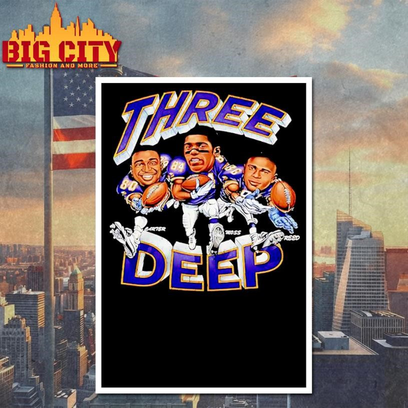 Three Deep Jake Reed Randy Moss Cris Carter Shirt