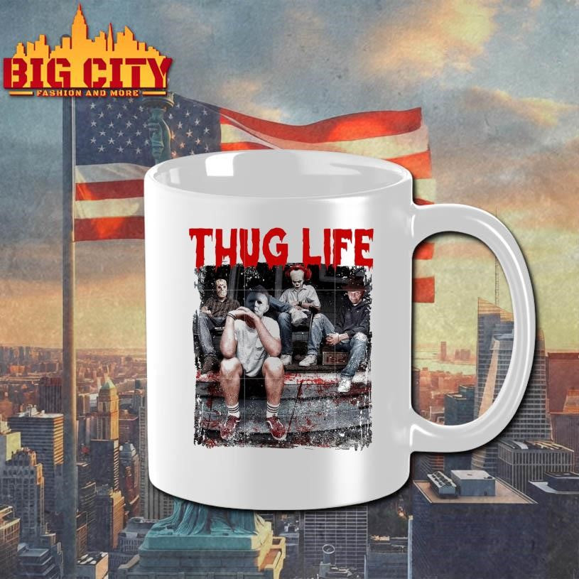 Thug life spooky characters graffiti blood shirt