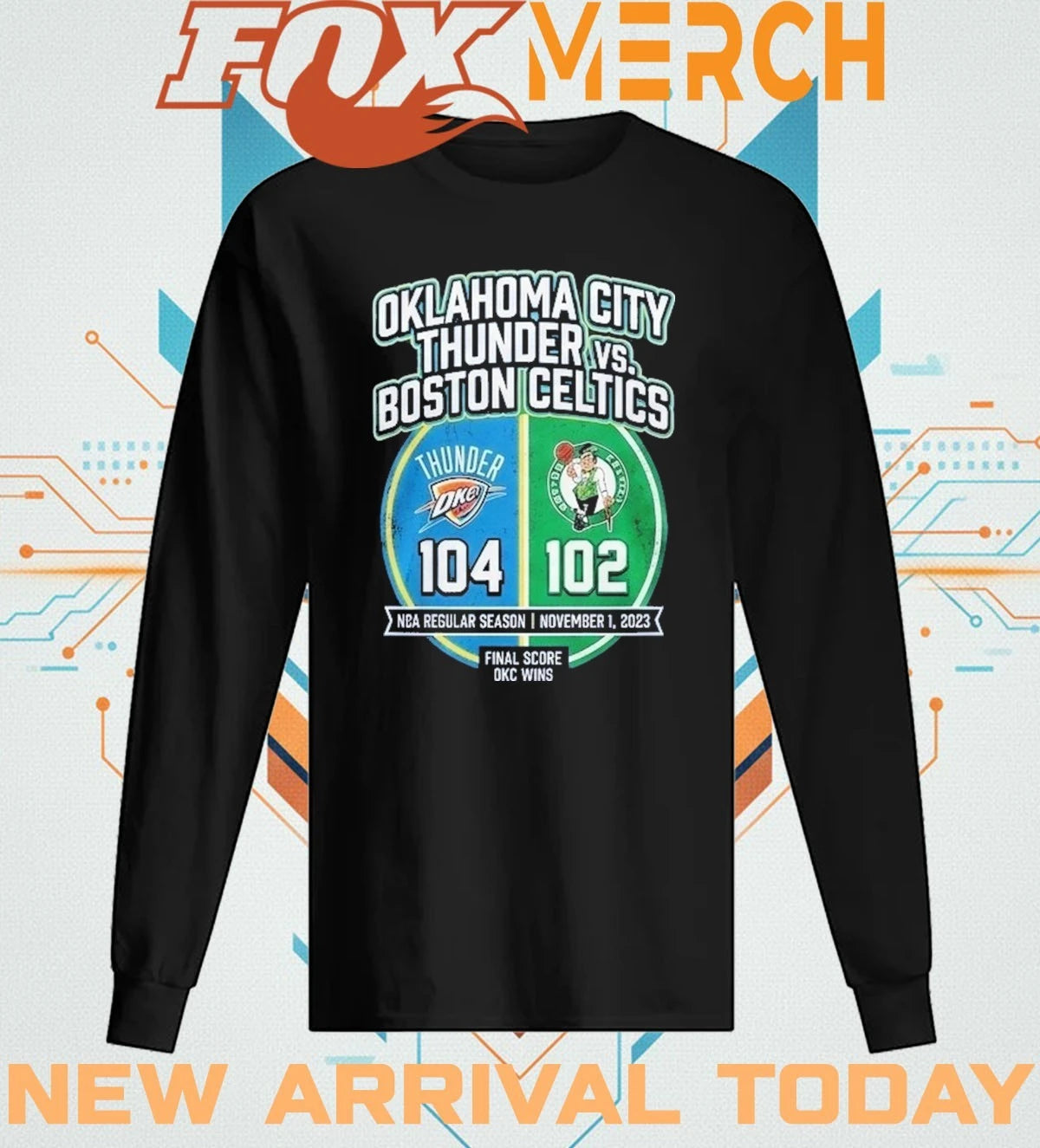 Thunder 104 vs Celtics 102 NBA Regular Season t-shirt