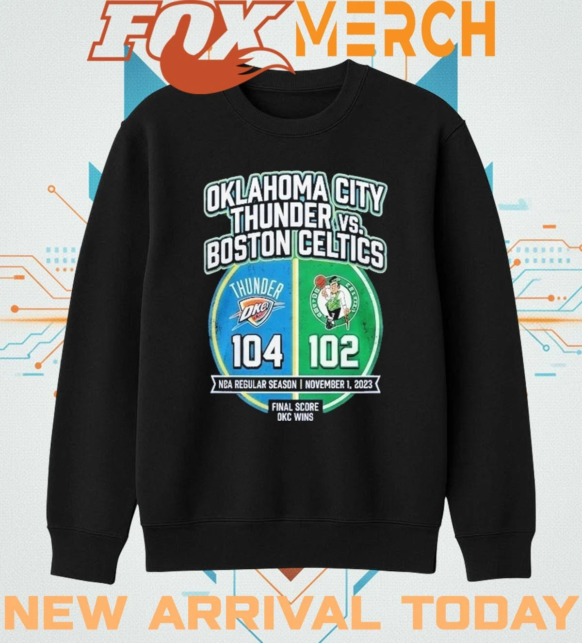 Thunder 104 vs Celtics 102 NBA Regular Season t-shirt