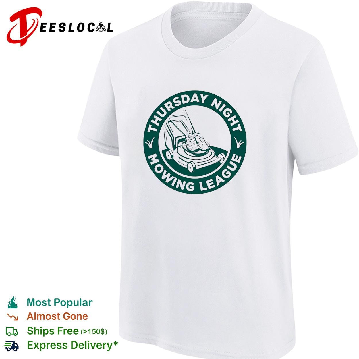 Thursday night mowing league lawnmower badge shirt
