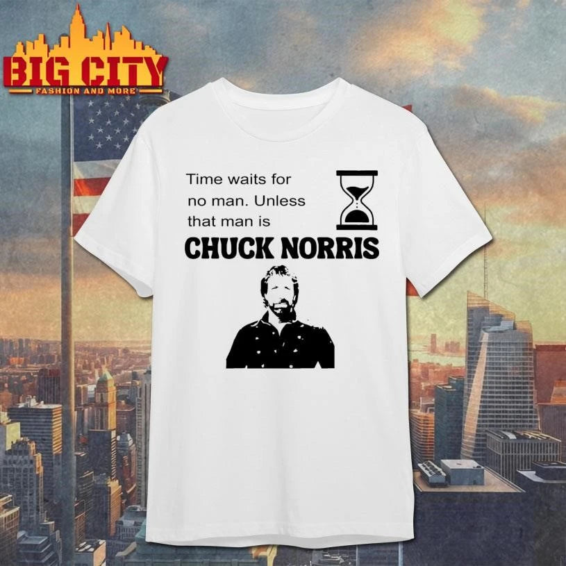 Time Waits For No Man Unless That Man Is Chuck Norris Graphic Shirt