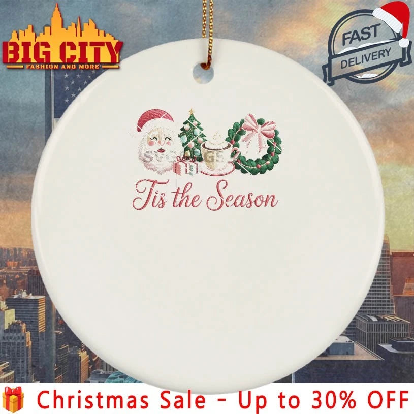 Tis The Season Yarn Santa Clause Coffee Christmas Shirt