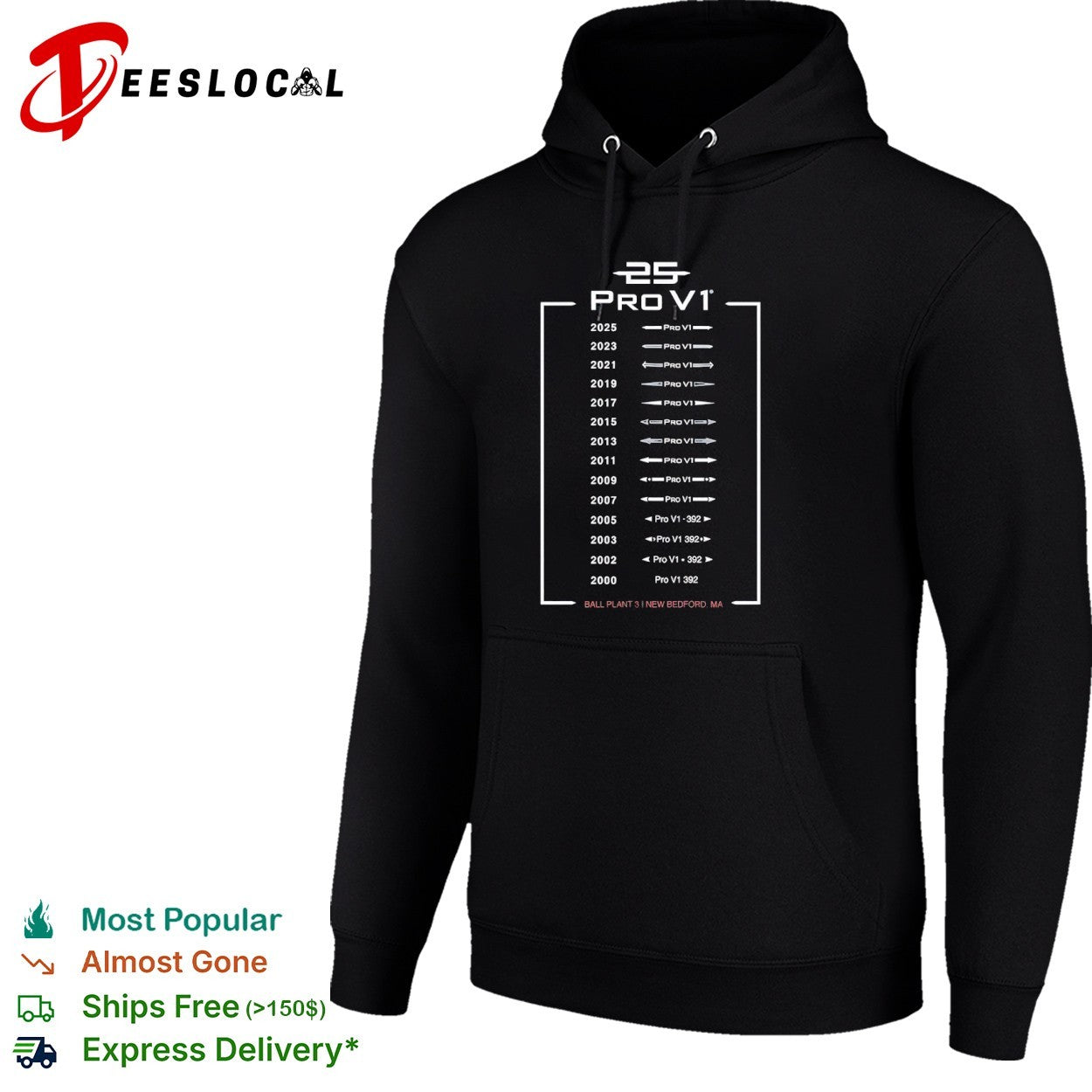 Titleist Pro V1 25 Years Evolution Ball Plant 3 New Bedford MA Anniversary shirt