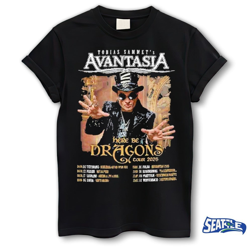 Tobias Sammets Avantasia Here Be Dragons Tour 2026 Dates Shirt