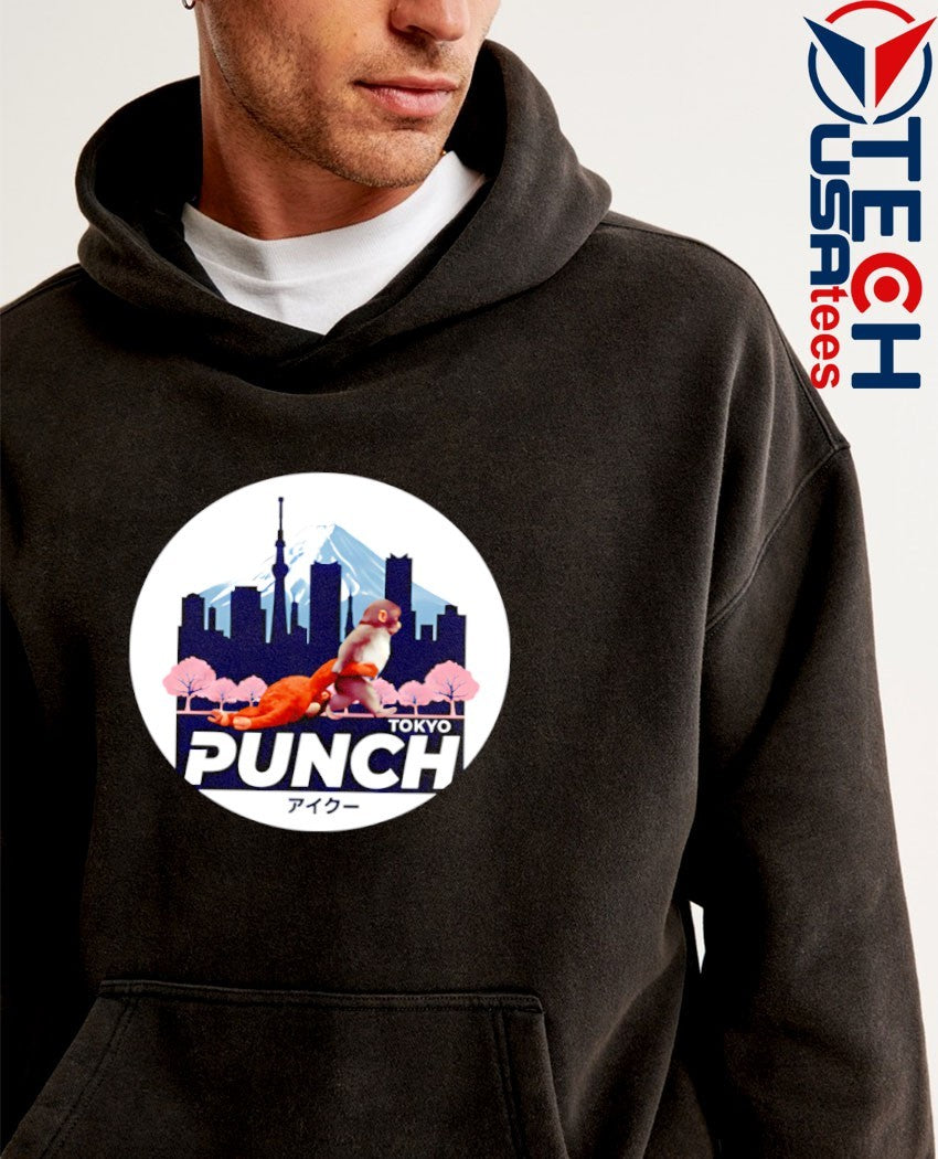 Tokyo Punch Monkey Japanese skyline shirt