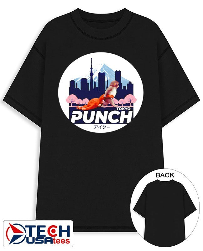 Tokyo Punch Monkey Japanese skyline shirt
