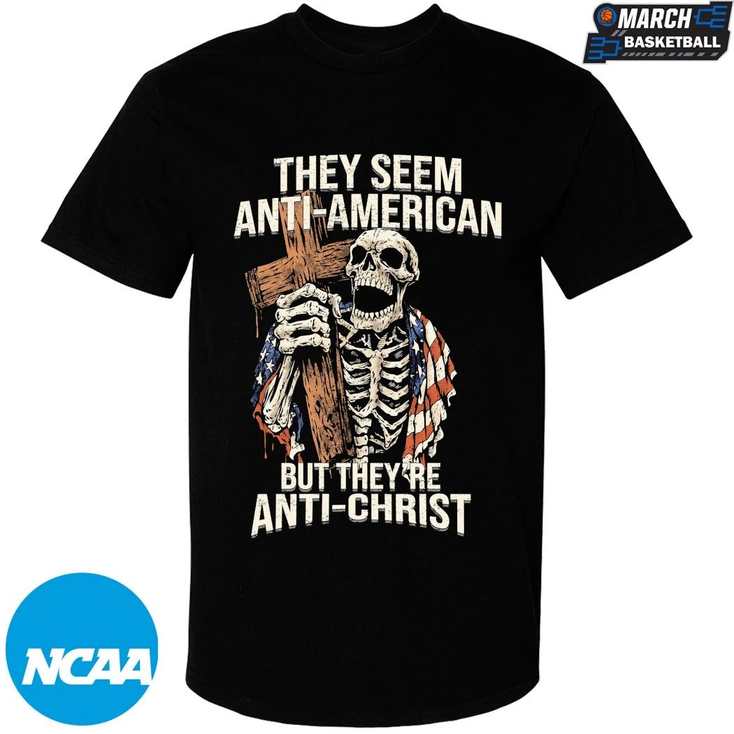 Tom MacDonald They Seem Anti American But They’re Anti Christ Skeleton T-shirts