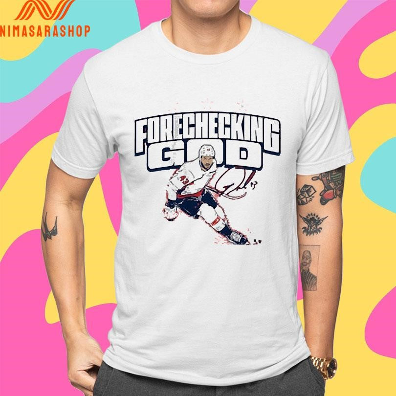 Tom Wilson Washington Capitals Forechecking God Signature Shirts