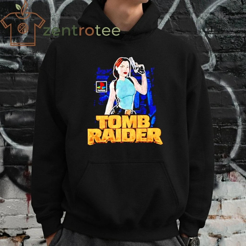 Tomb Raider Character With Gun Game tee