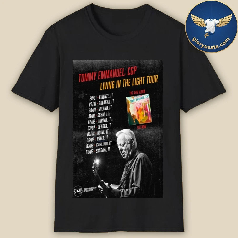 Tommy Emmanuel CGP Living in The Light Tour 2026 Poster Shirt