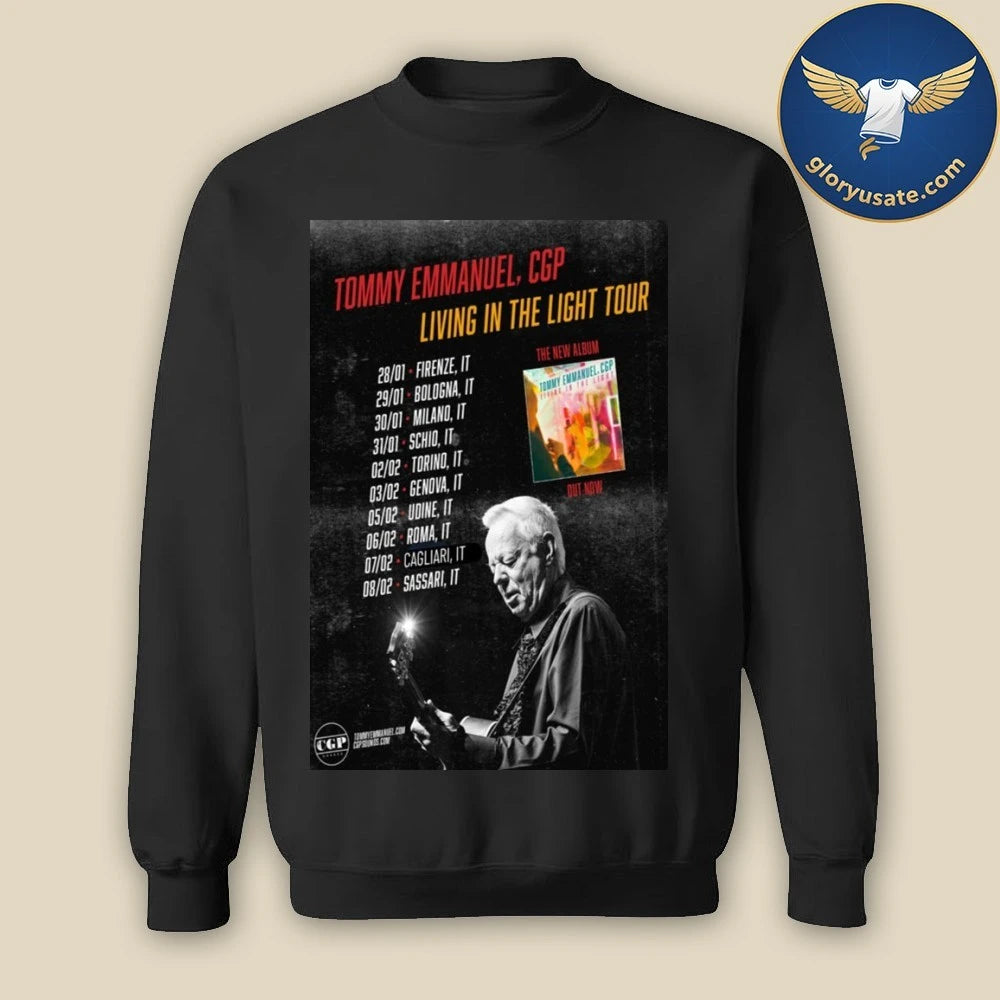 Tommy Emmanuel CGP Living in The Light Tour 2026 Poster Shirt