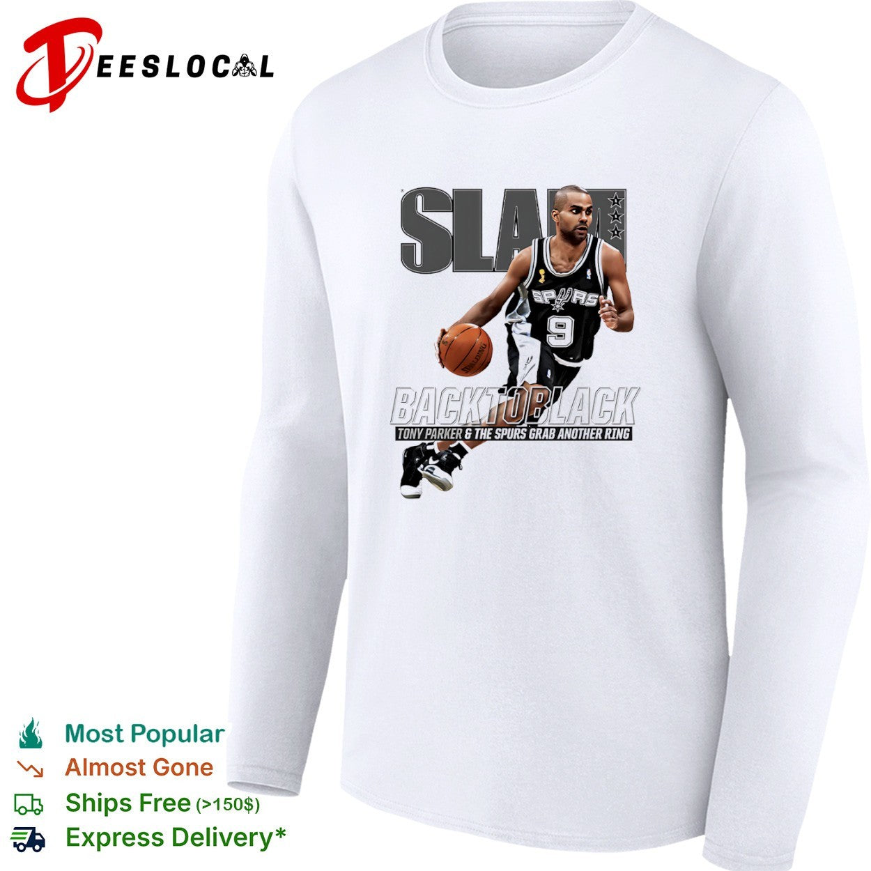 Tony Parker San Antonio Spurs back to black grab another ring slam shirt