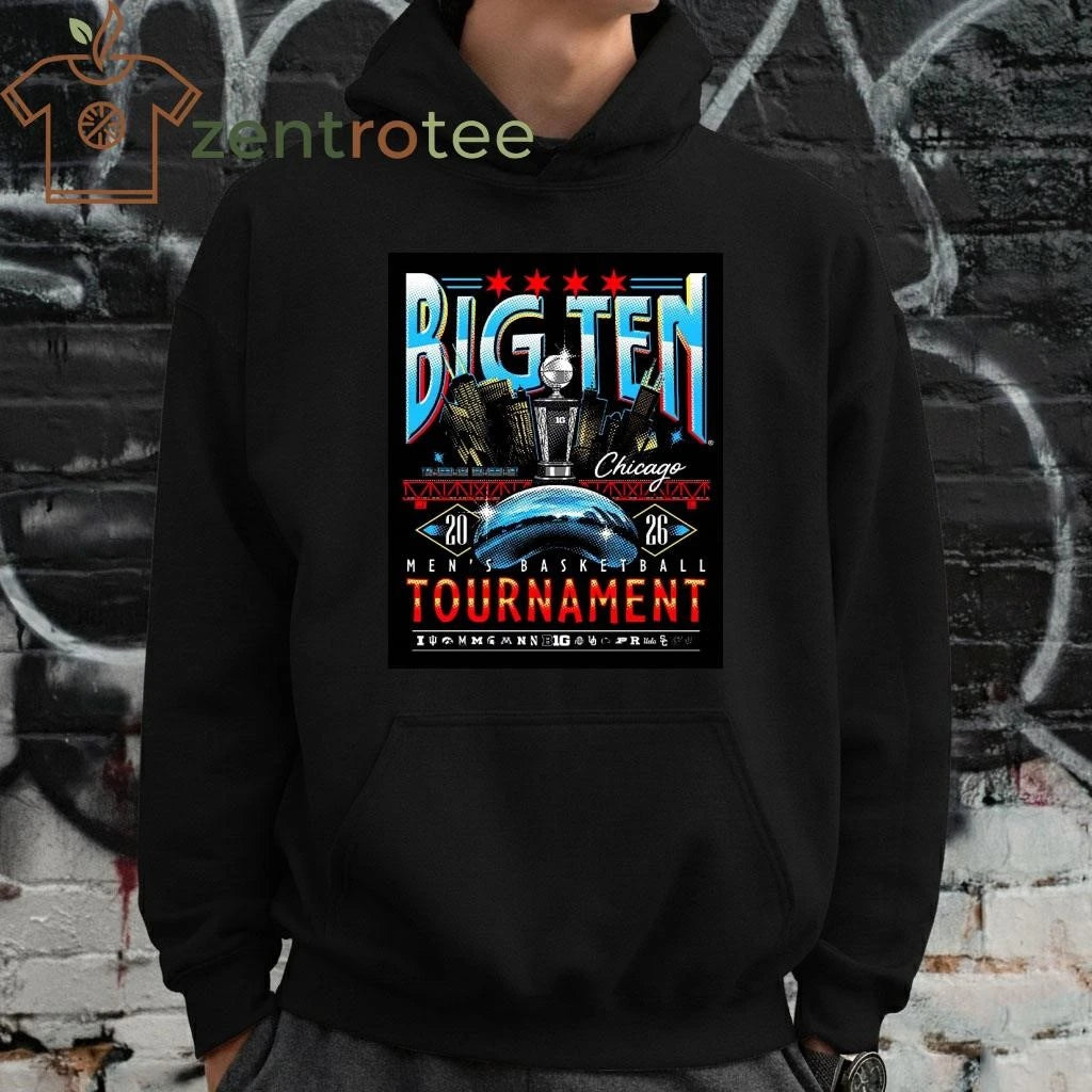 Top Big Ten Men #8217 S Basketball Tournament 2026 Chicago Merch At United Center tee