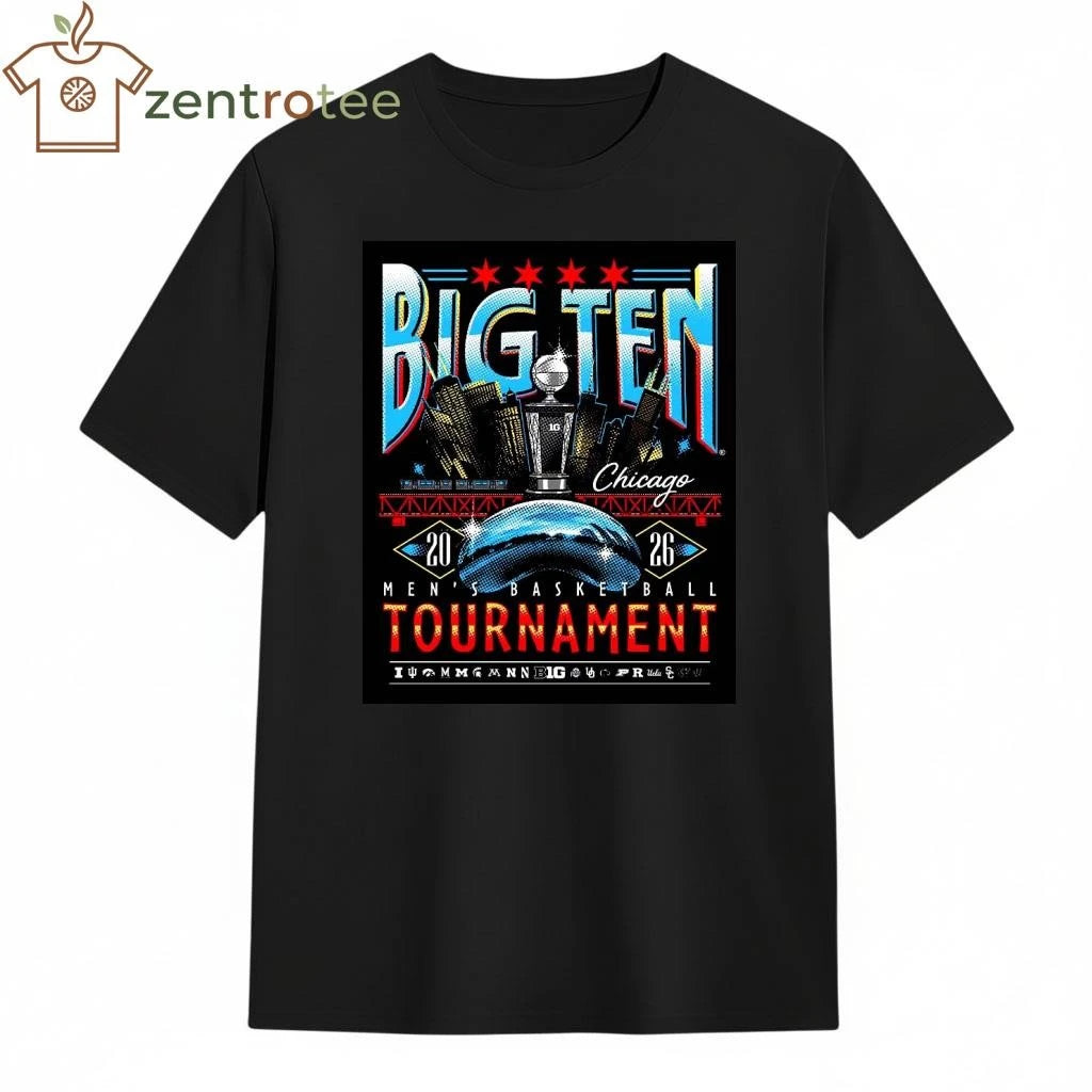 Top Big Ten Men #8217 S Basketball Tournament 2026 Chicago Merch At United Center tee