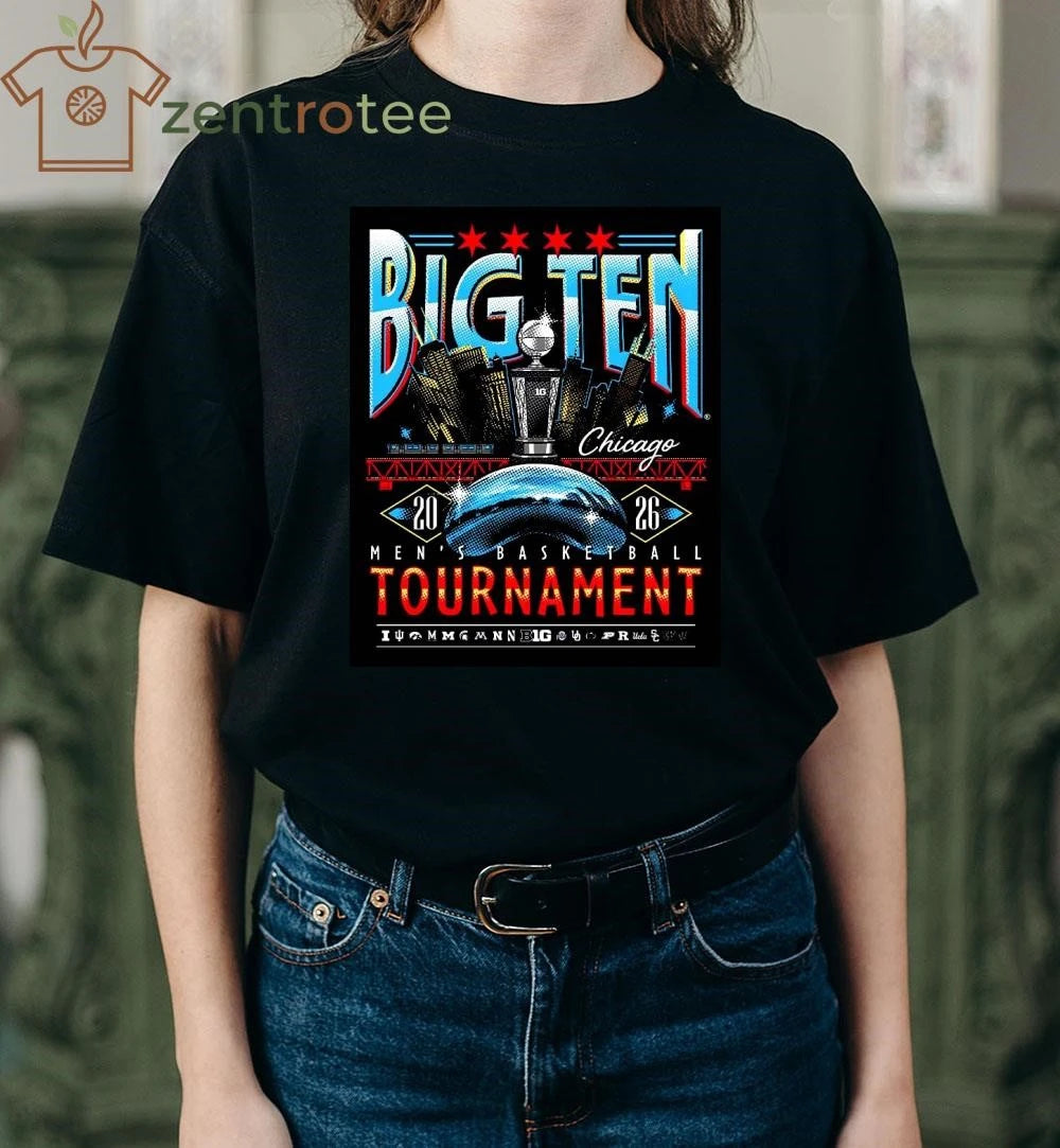 Top Big Ten Men #8217 S Basketball Tournament 2026 Chicago Merch At United Center tee