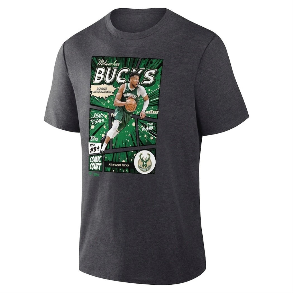 Topps Comic Court Giannis Antetokounmpo Milwaukee Bucks T-Shirt