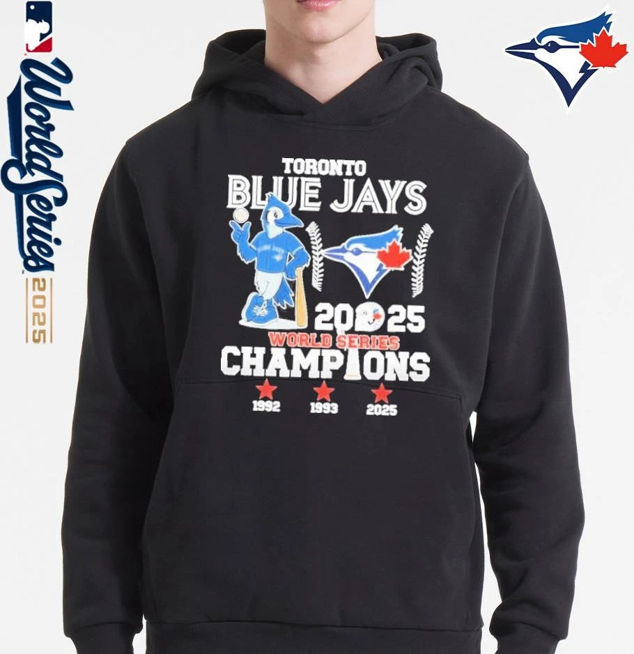 Toronto Blue Jays Blue Jays 1992 1993 2025 World Series Champions Mascot Legend T-Shirt