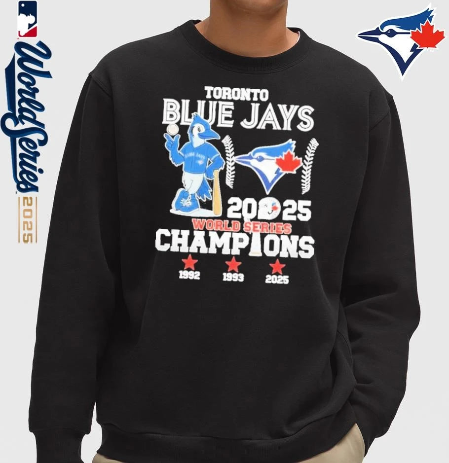 Toronto Blue Jays Blue Jays 1992 1993 2025 World Series Champions Mascot Legend T-Shirt