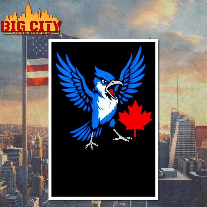 Toronto Blue Jays Canadian Blue Jay bird red maple leaf logo shirt