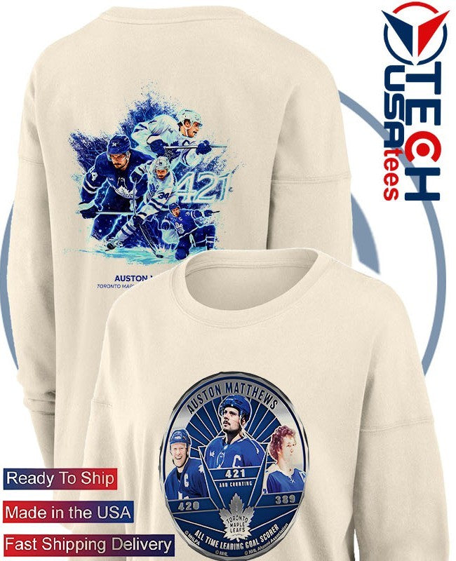 Auston Matthews Toronto Maple Leafs All Time Leading Goal Scorer 2025 shirt