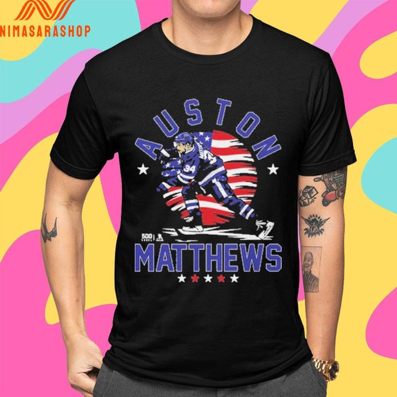 Toronto Maple Leafs Auston Matthews Toronto USA Flag Gold Medal 2026 Shirts