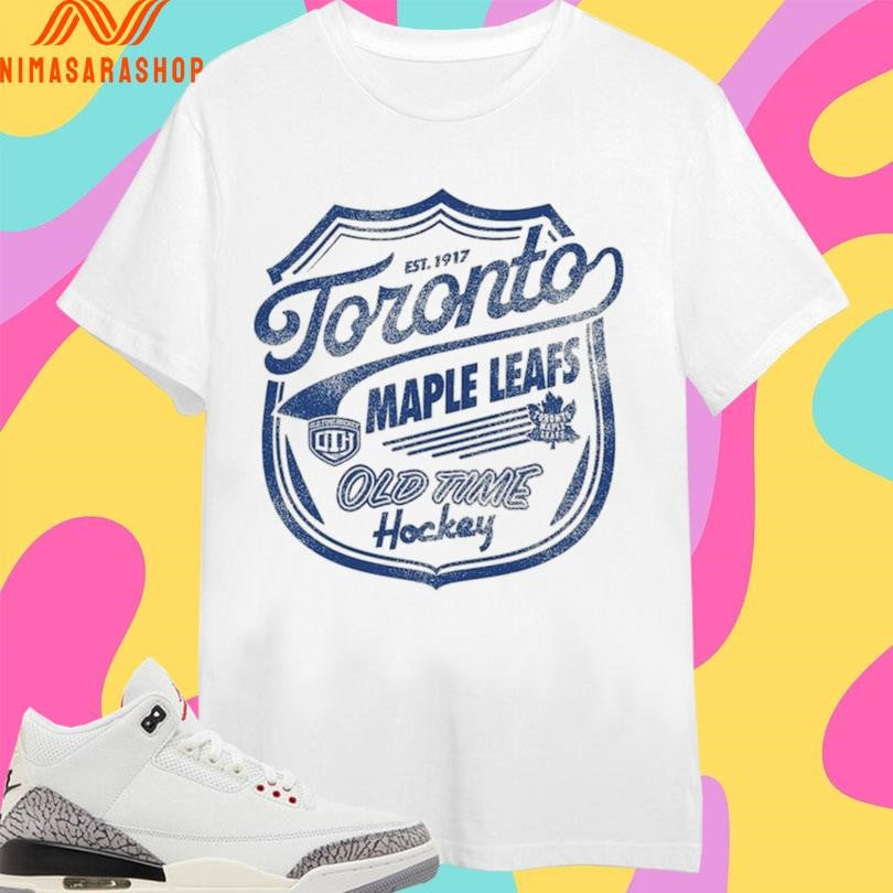 Toronto Maple Leafs Old Time Hockey ’47 Cream Poke Check Franklin Est 1917 Shirts