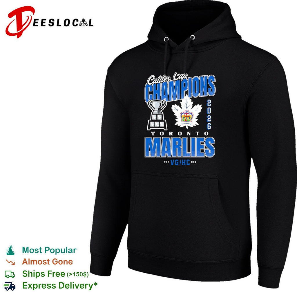 Toronto Marlies Calder Cup champions 2026 trophy leaf shirt