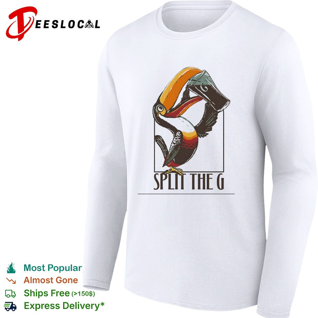 Toucan holding beer split the G shirt