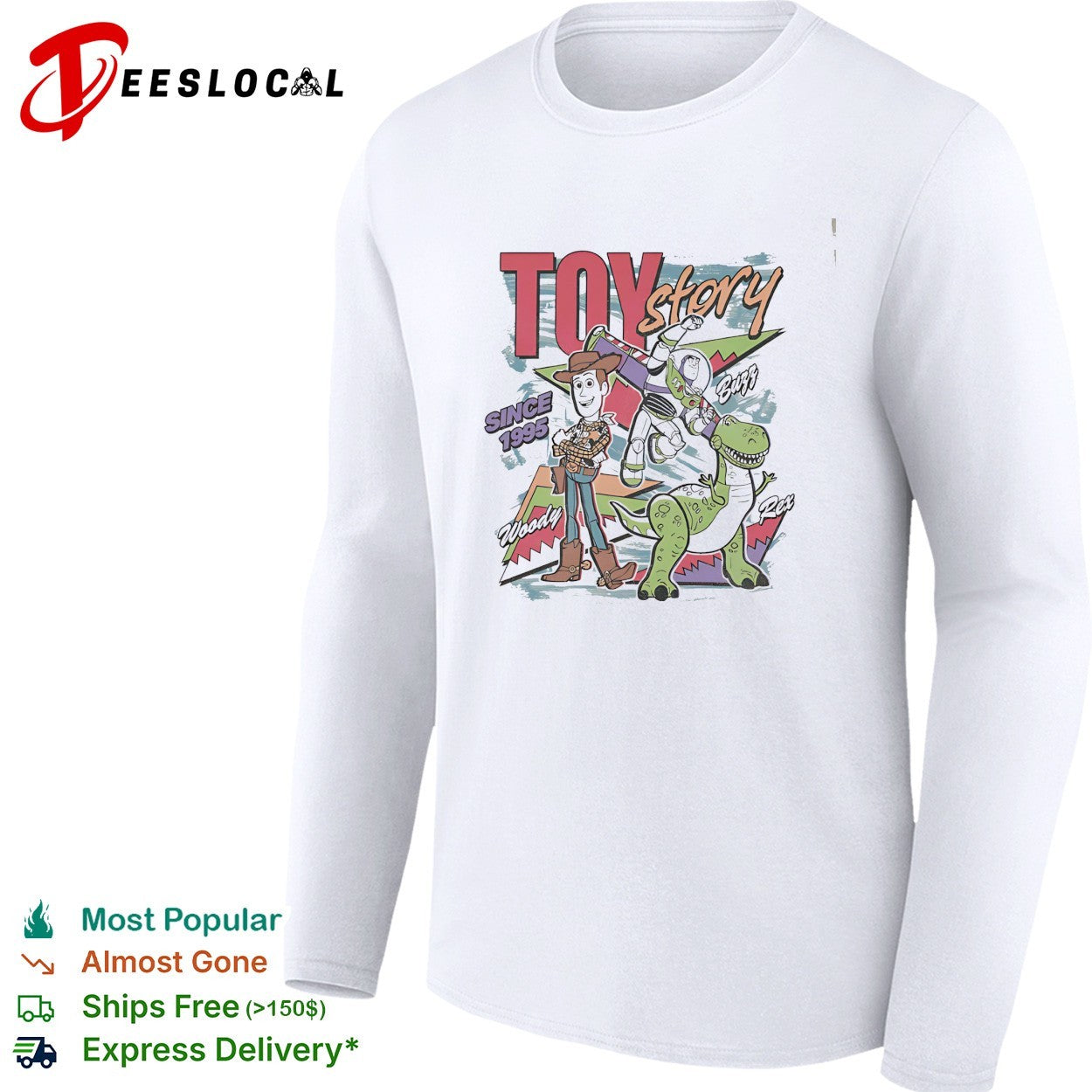 Toy Story since 1995 Woody Buzz and Rex retro shirt