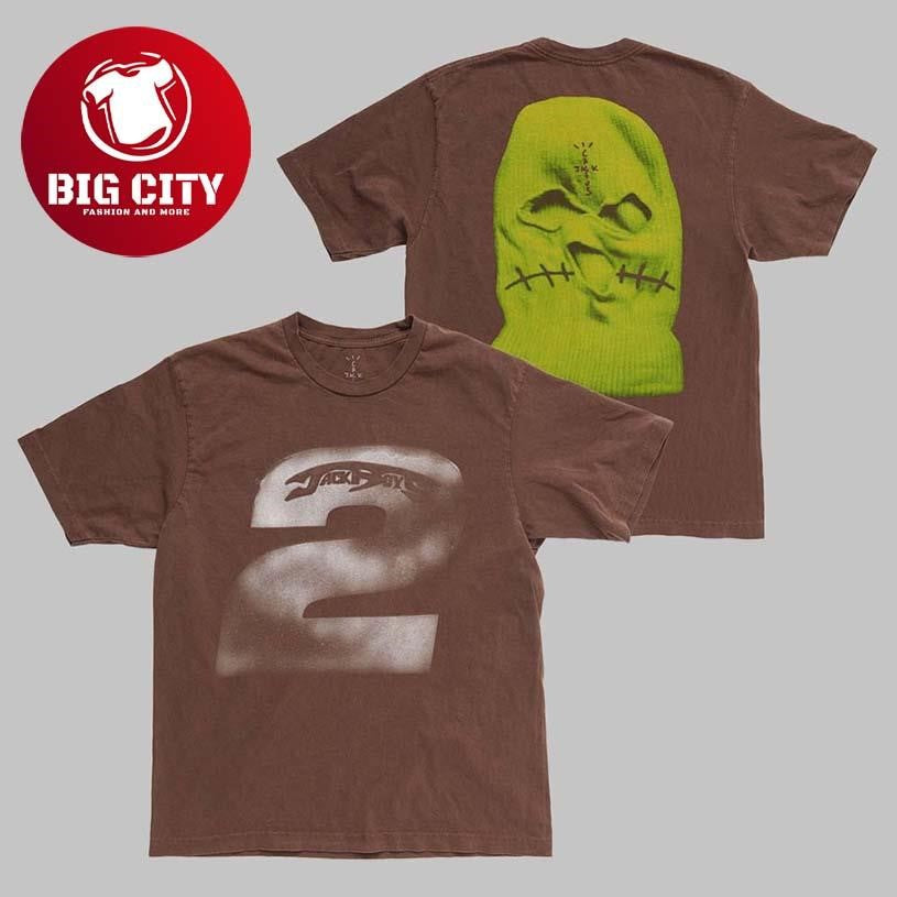 Travis Scott Jackboys 2 Merch Neon Mask Two Sided Shirt