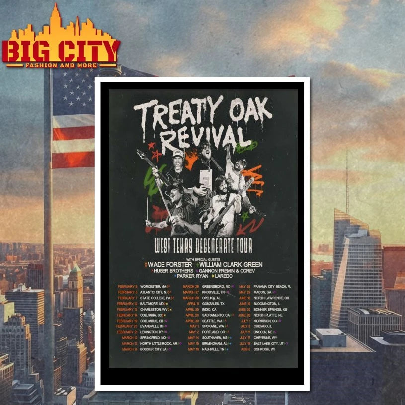 Treaty Oak Revival West Texas Degenerate Tour 2026 Poster shirt