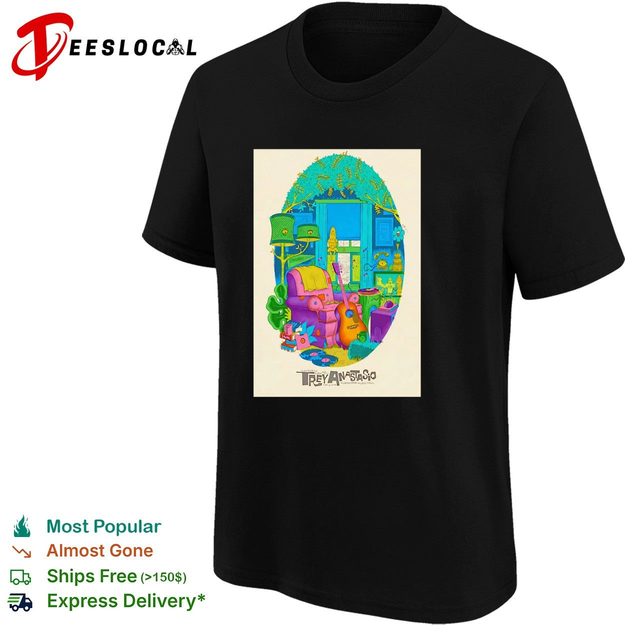 Trey Anastasio illustrated room poster shirt