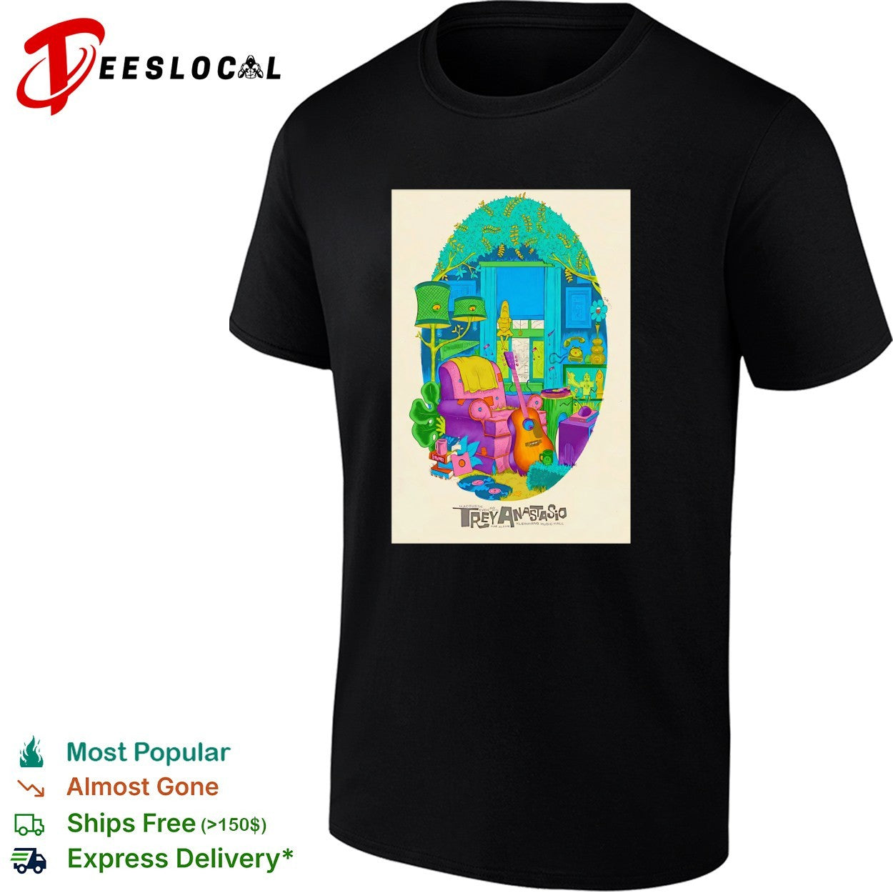 Trey Anastasio illustrated room poster shirt