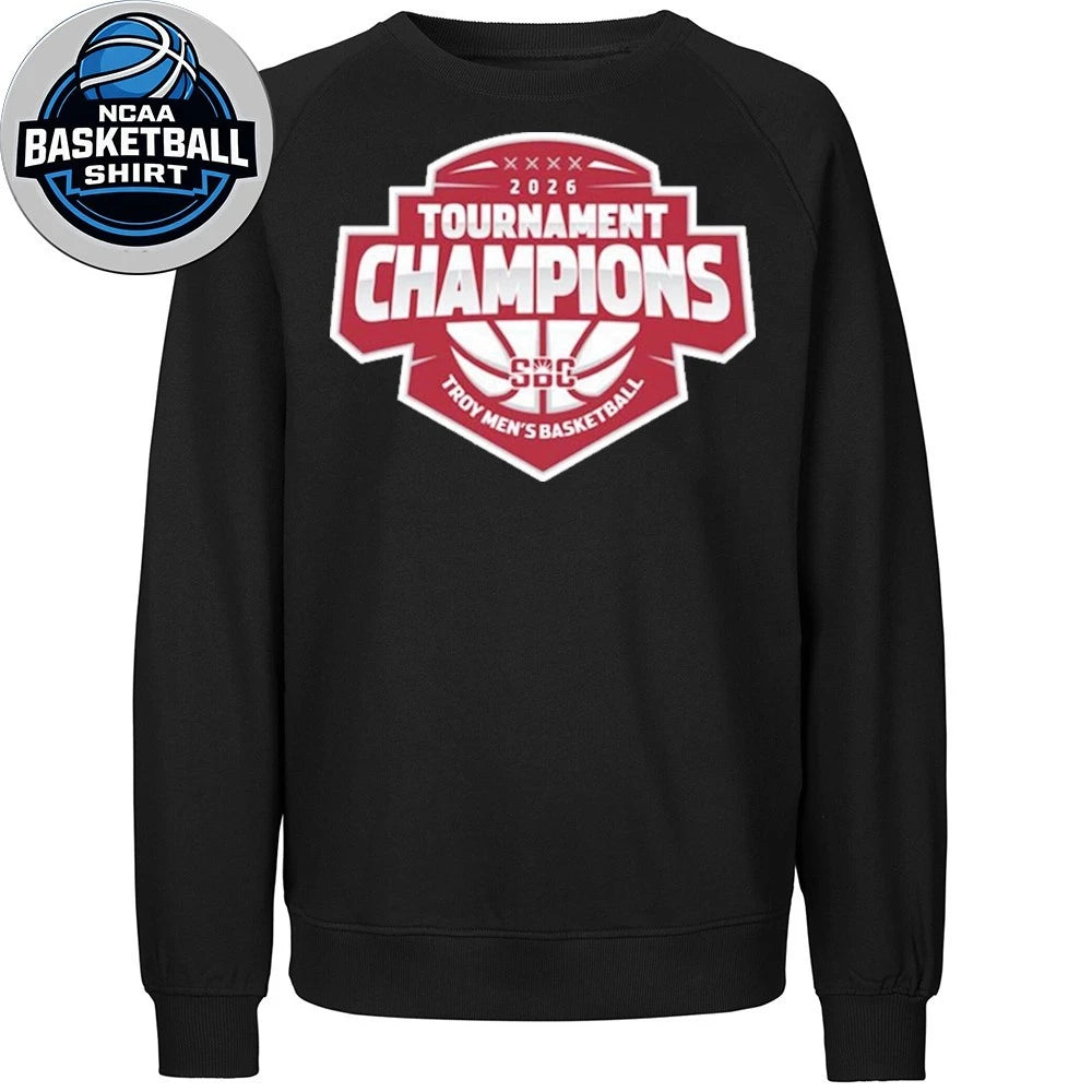 Troy Trojans 2026 Sun Belt Men’s Basketball Tournament Champions Logo Shirt