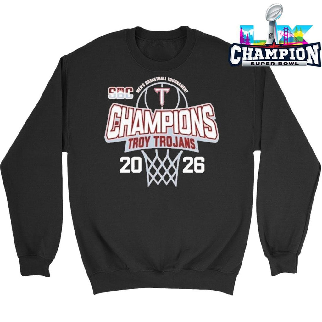 Troy Trojans Champions 2026 Sun Belt Men’s Basketball Tournament Shirt