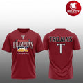 Troy Trojans Sun Belt Champions 2025 Two Sided Shirt